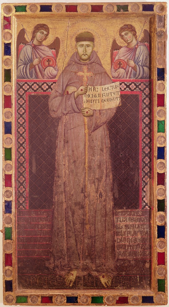 Sv. František a andělé, cca 1250-1300 (tempera na panelu) od Italian School