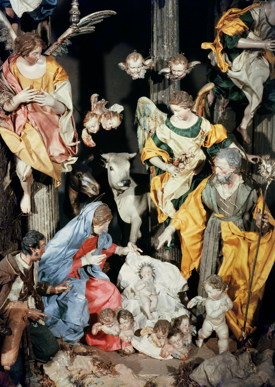 Narození Páně, vyrobené v Neapoli, detail centrální části (keramika) (viz také 169014) od Italian School