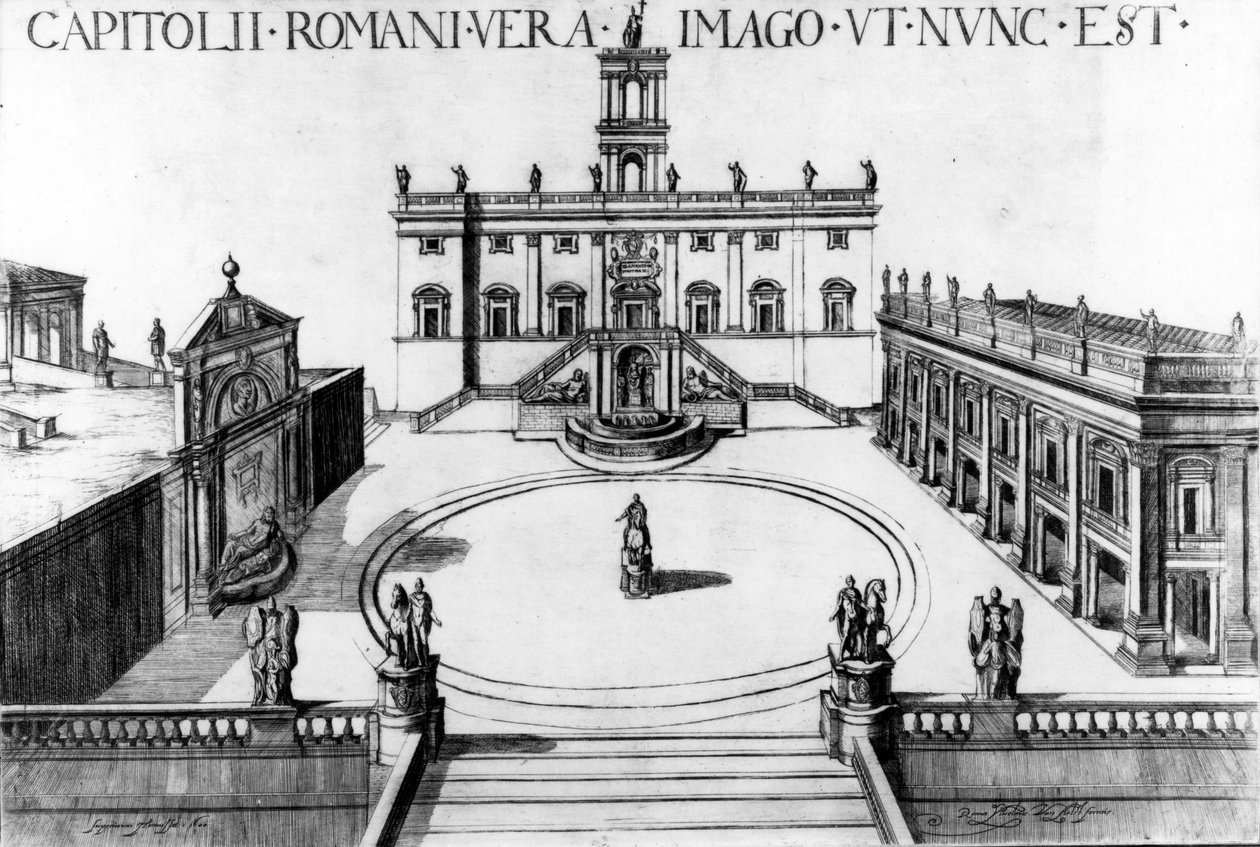 Pohled na Kapitol v Římě, 1600 od Italian School