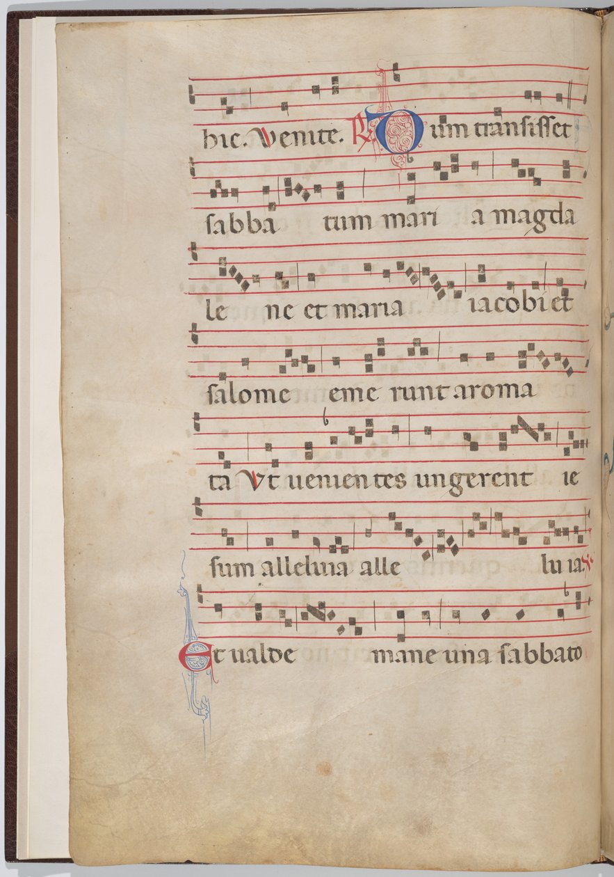 List 2 z antifonálního fragmentu (verso) od Italian 13th Century