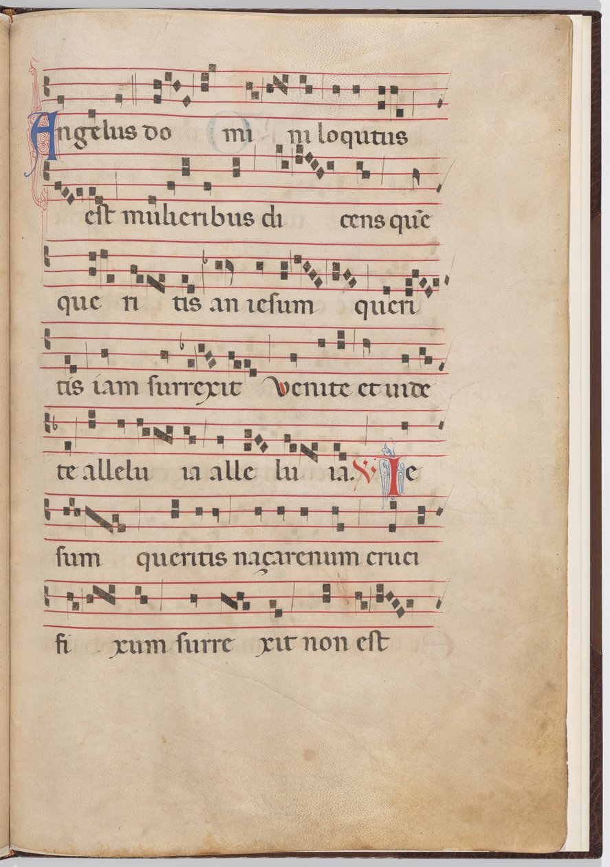 List 2 z antifonálního fragmentu od Italian 13th Century