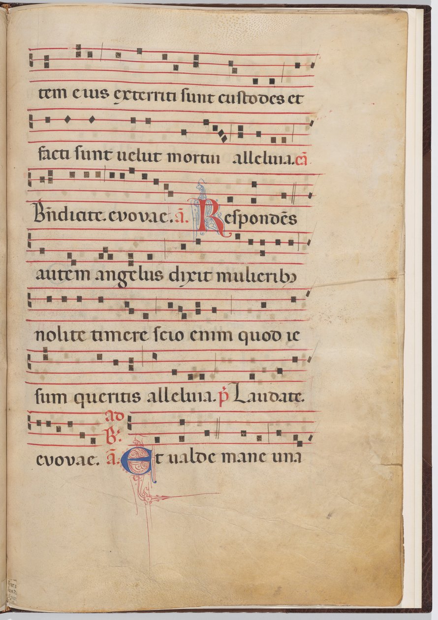 List 4 z antifonálního fragmentu od Italian 13th Century