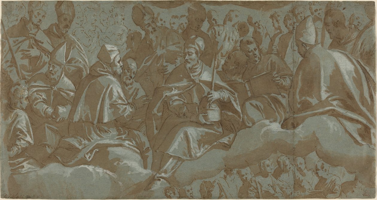Svatí na oblacích od Italian 16th Century
