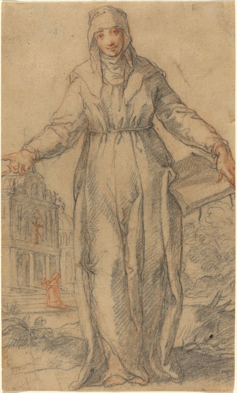 Světice (svatá Klára z Assisi nebo svatá Kateřina Sienská?) od Italian 17th Century