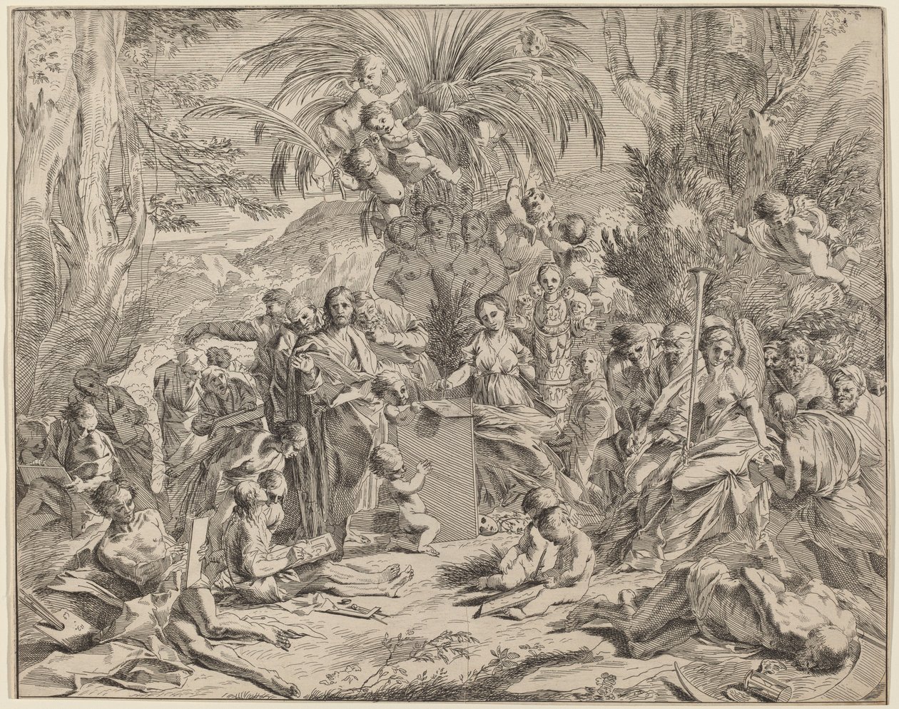 Alegorie malby od Italian 17th Century, after Pietro Testa