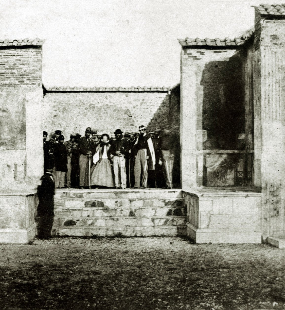 Giuseppe Garibaldi s Giuseppe Fiorelli na návštěvě Pompejí od Italian Photographer