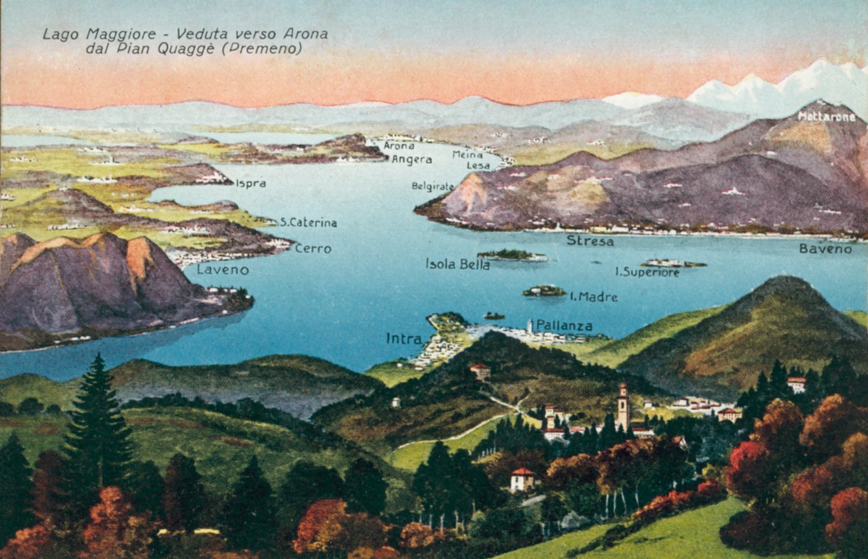 Jezero Maggiore, Pohled na Aronu z Pian Quagge, Premeno (barevné foto) od Italian Photographer