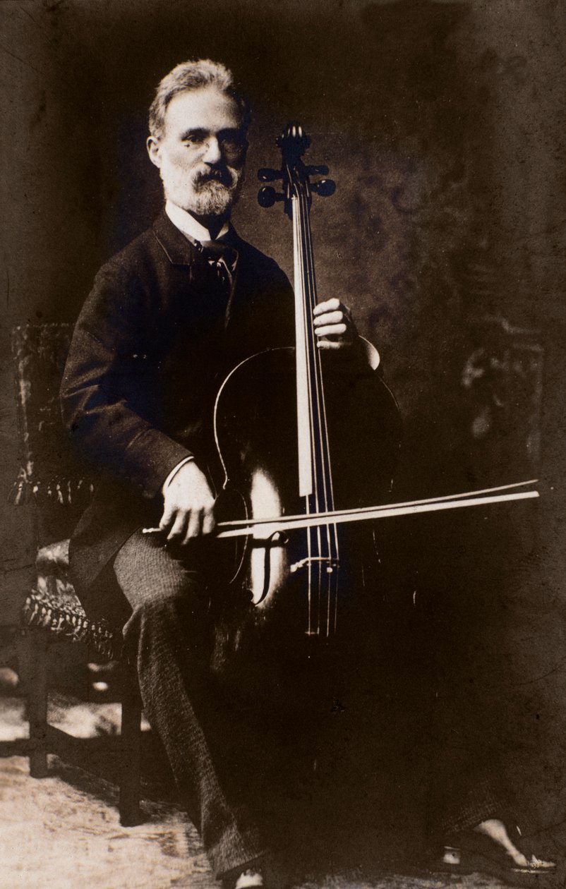 Portrét Alfreda Piattiho (1822-1901), italského skladatele a violoncellisty od Italian Photographer