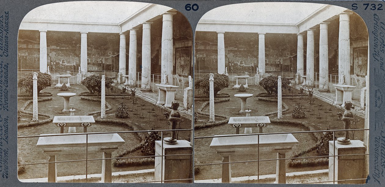 Dům Vettii, Pompeje, z knihy The Underwood Travel Library, 1895 (sépiová fotografie) od Italian Photographer