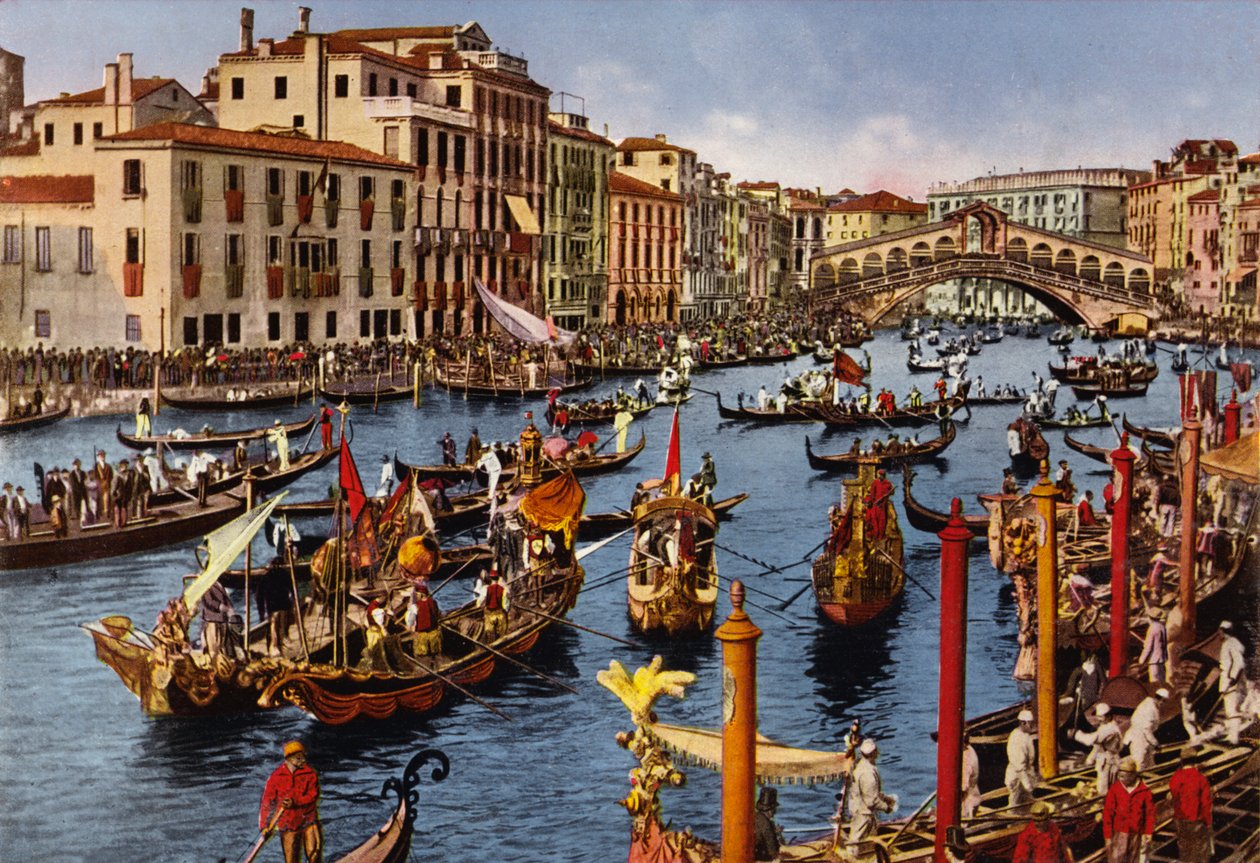 Venezia / Benátky: Canal Grande in festa (barevné foto) od Italian Photographer