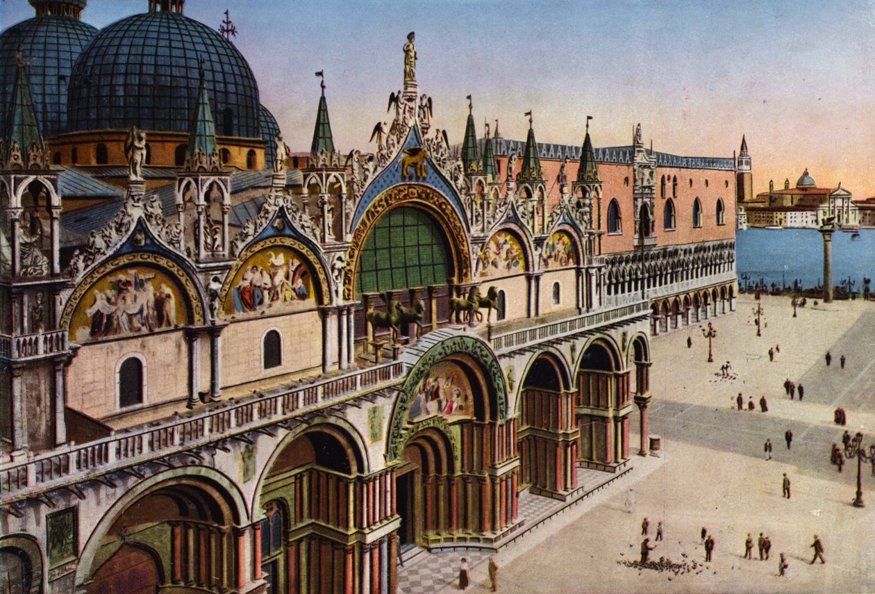 Venezia / Benátky: průčelí baziliky z Torre dell