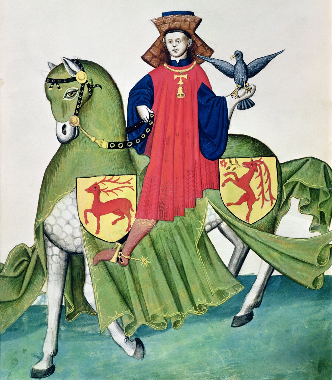Falconer, z Codex de Capodilista (vellum) od Italian School