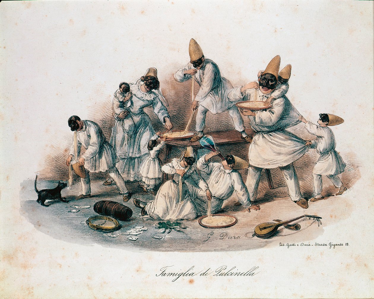 Rodina pulcinella (polichinelle) charakteru commedia dell