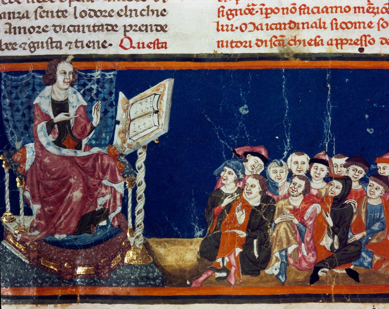Mistr a jeho žáci Miniatura florentské školy z vydání „Pater noster“ od Sera Zucchera Bencivenniho (MS.II.VI 16) počátek 14. století Florencie, národní knihovna od Italian School