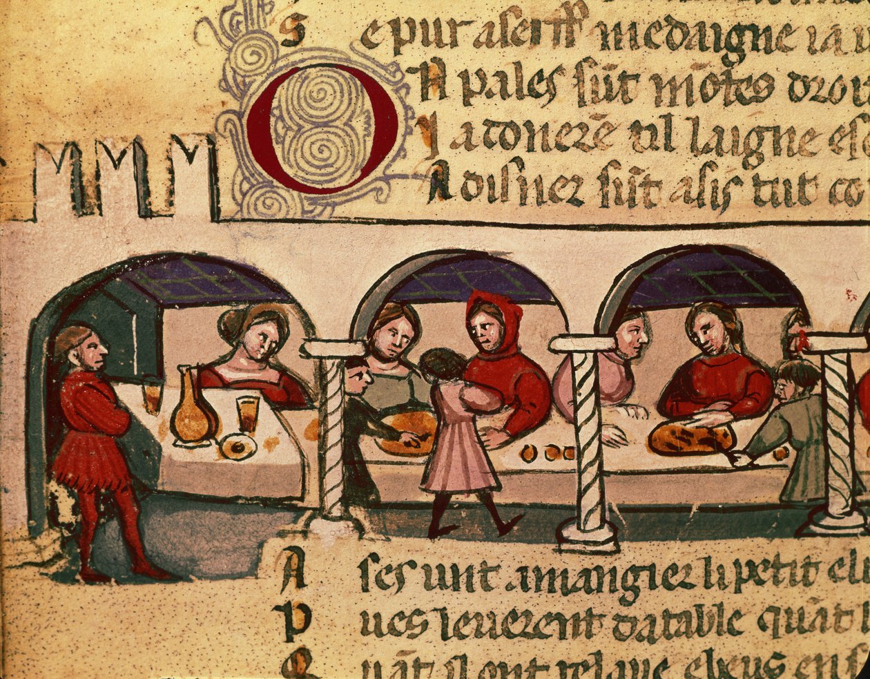Jídlo v hostinci z Codex Entree dEspagne od Italian School