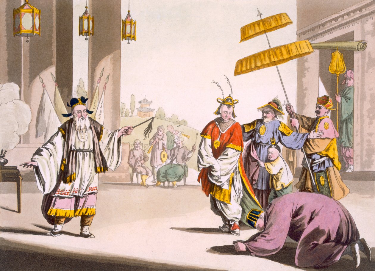Divadelní představení pod širým nebem, cca 1820-30 od Italian School