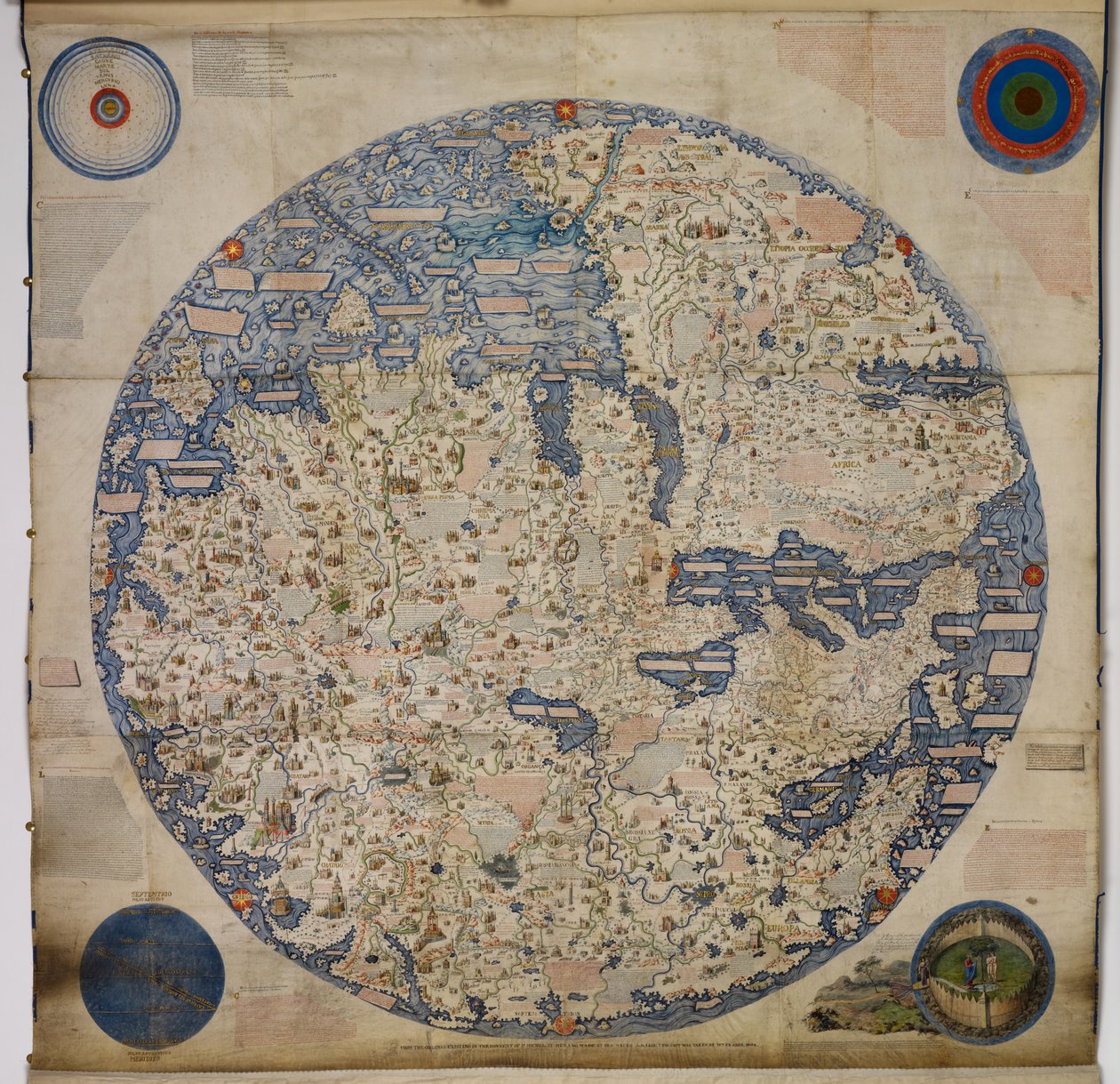 Přidejte sníh. 11267 „Velká planisféra nebo mapa světa“ z roku 1459, Mauro Frau od Italian School
