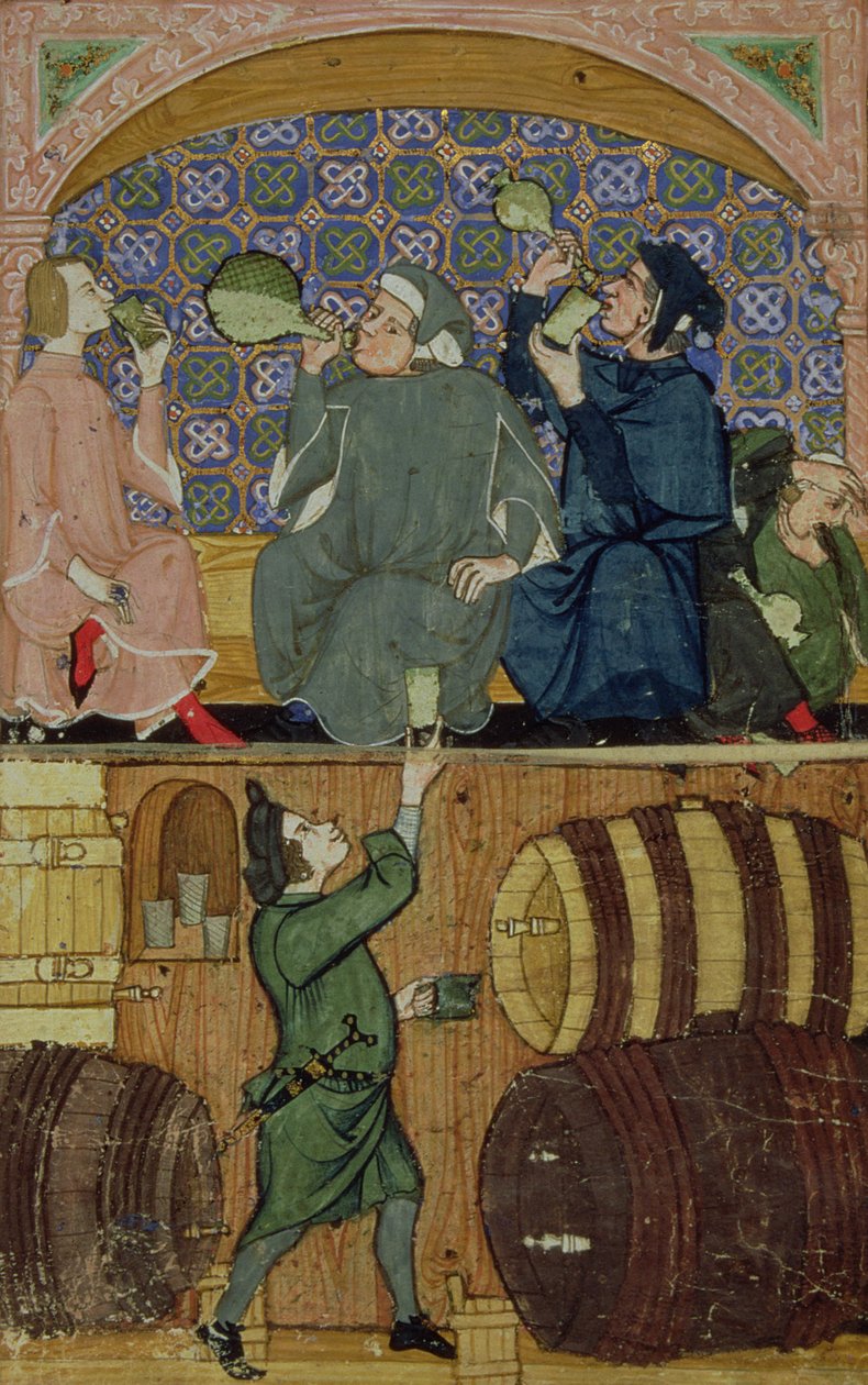Přidat 27695 f.14 Drunkenness, from Treatise on the Vices (vellum) od Italian School