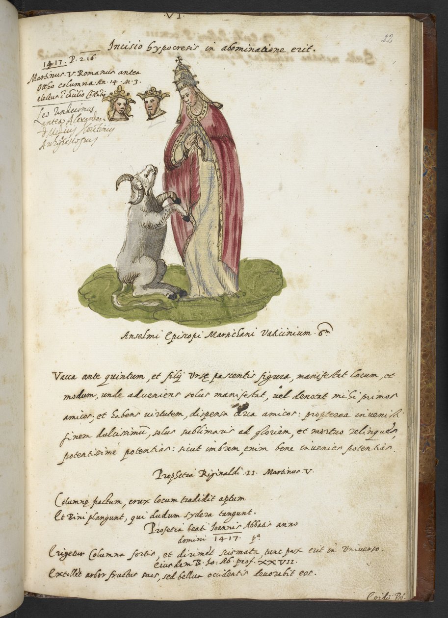 Přidejte MS 17432 „Proroctví a obrazy patnáctého papeže, od Joachima z Fiore...“ (inkoust a barva na papíře) od Italian School