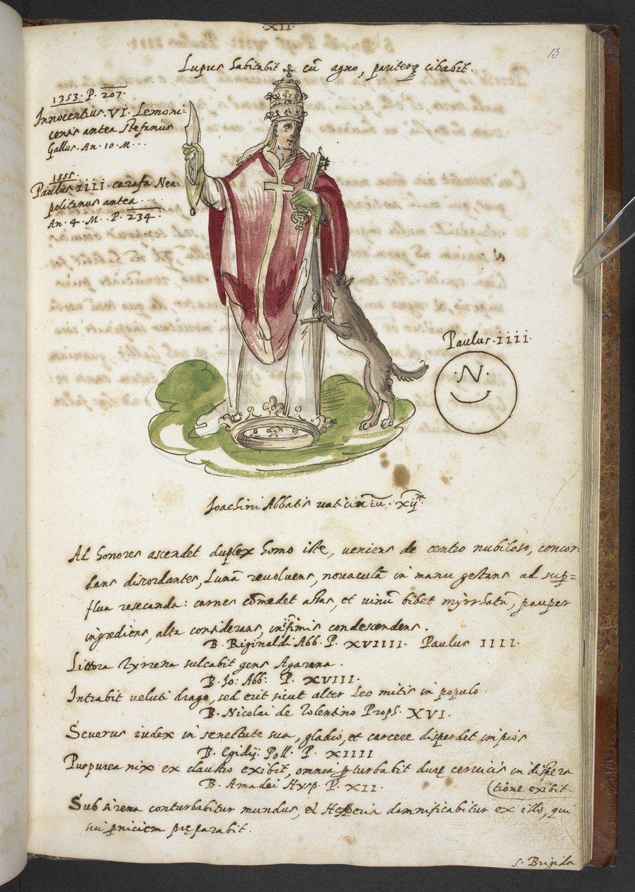 Přidejte MS 17432 „Proroctví a obrazy patnáctého papeže, od Joachima z Fiore...“ (inkoust a barva na papíře) od Italian School