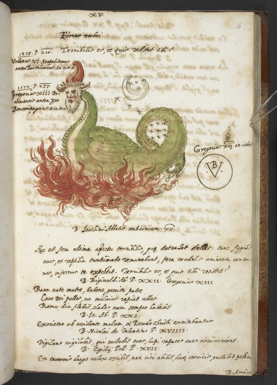 Přidejte MS 17432 „Proroctví a obrazy patnáctého papeže, od Joachima z Fiore...“ (inkoust a barva na papíře) od Italian School