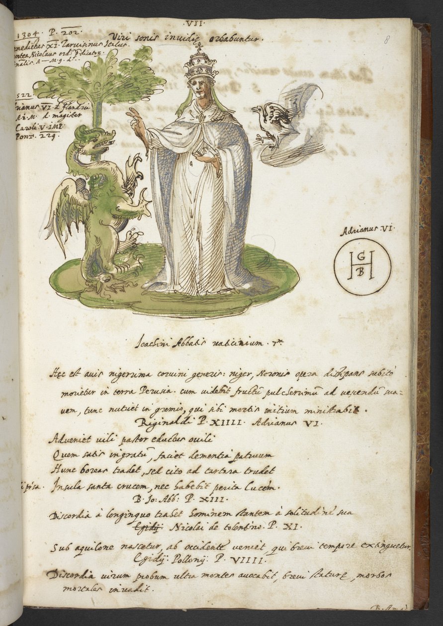 Přidejte MS 17432 „Proroctví a obrazy patnáctého papeže, od Joachima z Fiore...“ (inkoust a barva na papíře) od Italian School