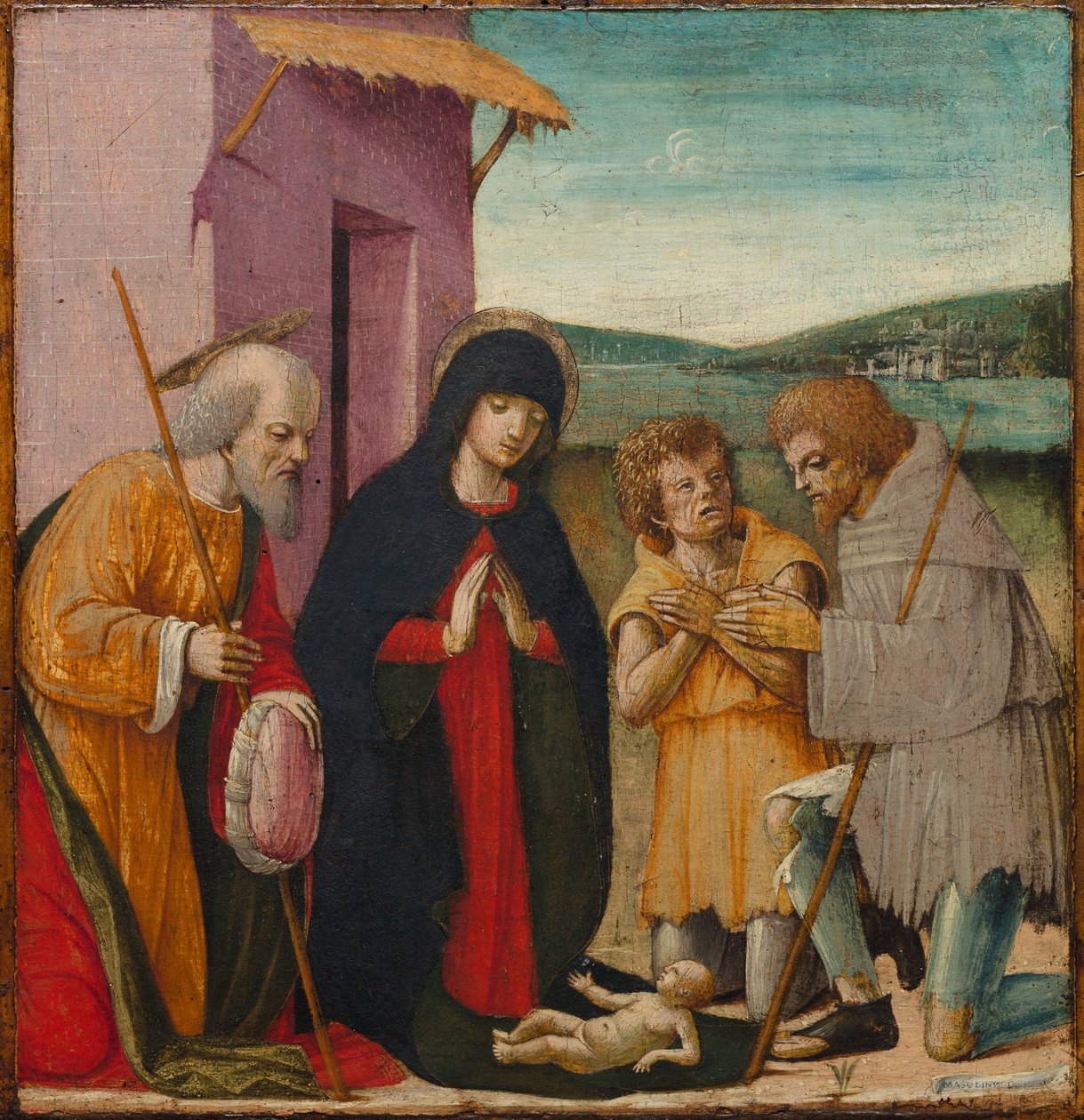 Klanění pastýřů, c. 1480-1500 (olej na dřevě) od Italian School