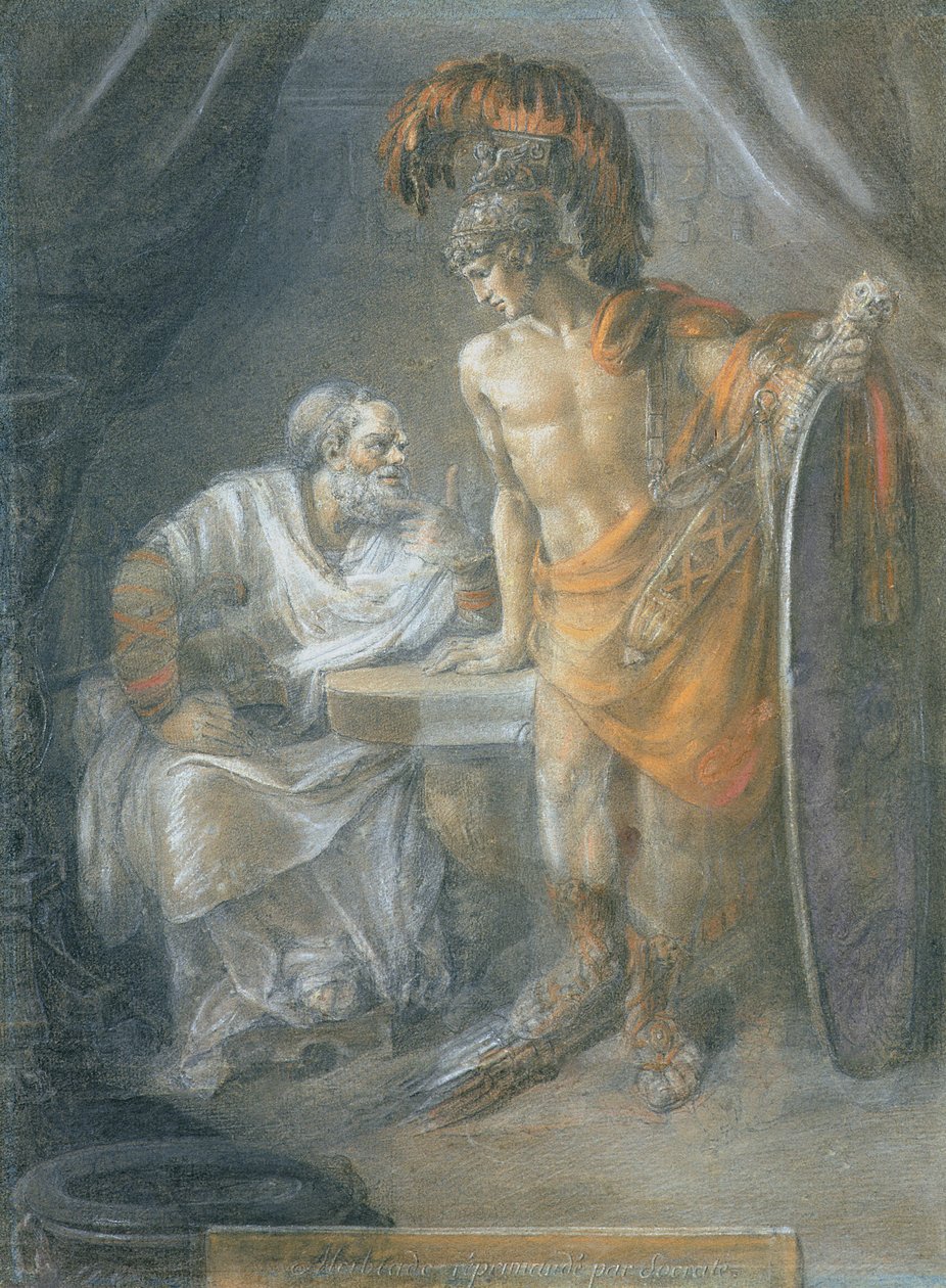Alkibiades napomenut Sokratem, kolem roku 1780 od Italian School
