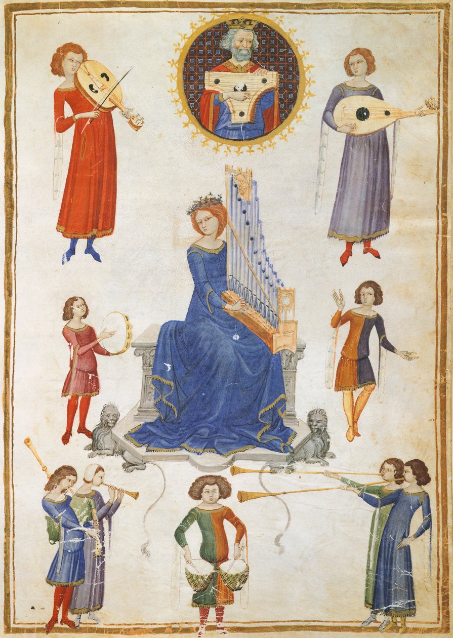 Alegorie hudby, rukopis V A folio 27 z The Music Institute od Severina Boezia od Italian School