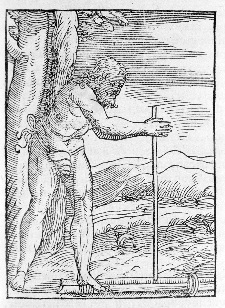 Indián Tainos zapaluje oheň třením dvou kusů dřeva. Rytina z „“ Navigationi and Viaggi““ od Giovanniho Battisty Ramusia (1485-1557), sv. III, Benátky 1565. od Italian School