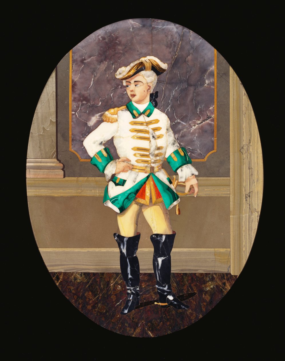 Italský panel pietre dure zobrazující gentlemana ( pietre dura ) od Italian School