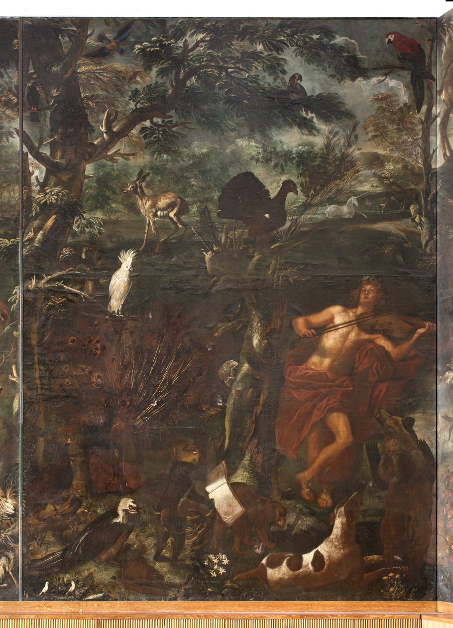 Zvířata, mýtus o Orfeovi, detail od Italian School