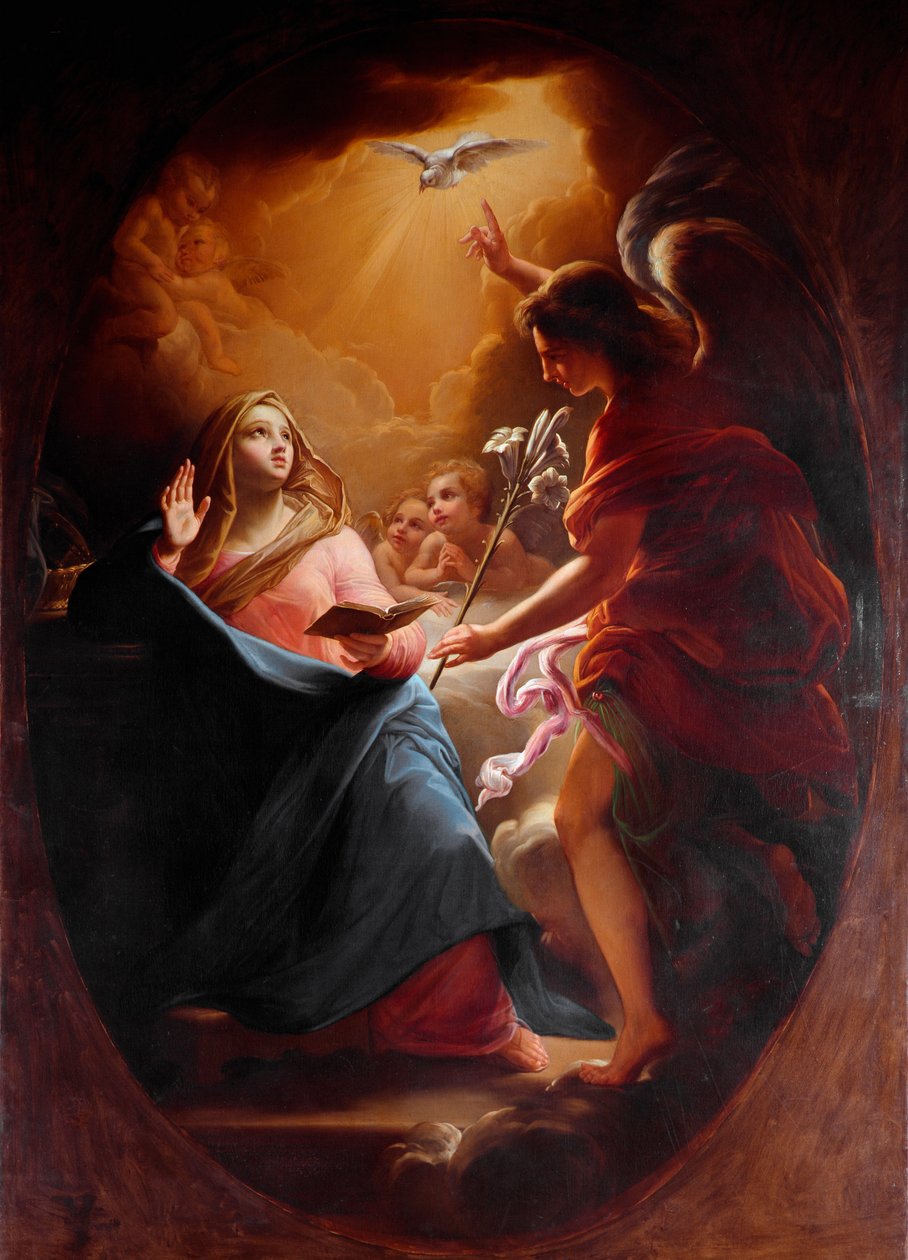 Annunciation Anonymní obraz 17. století Řím, Chiesa del Sacro Cuore od Italian School