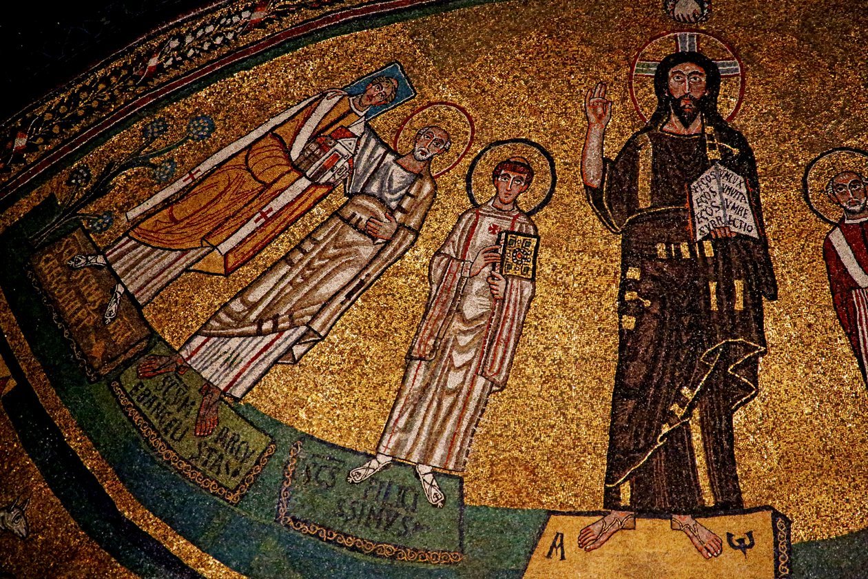 Apsida s Kristem, svatými a papežem Řehořem IV. (mozaika) od Italian School