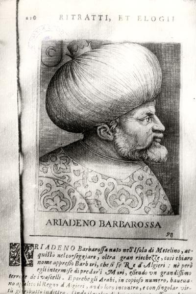 Ariadeno Barbarossa (c.1465-1546) (rytina) (čb foto) od Italian School