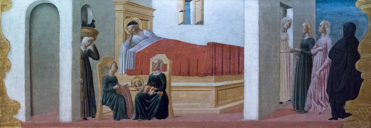 Narození Panny Marie od mistra Colonna Predella od Italian School