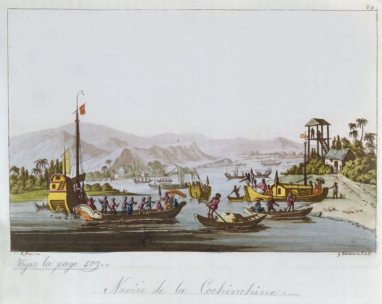 Lodě v Cochin Čína, c. 1820-25 od Italian School