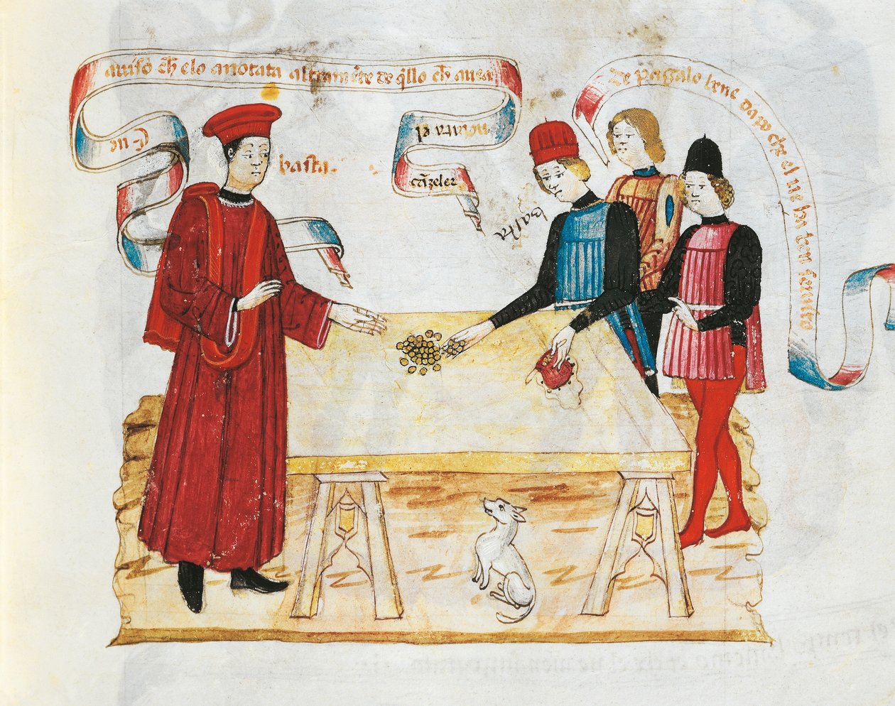 Uplácení soudcovské miniatury z Knihy privilegií, rukopis, Itálie 15. století. od Italian School