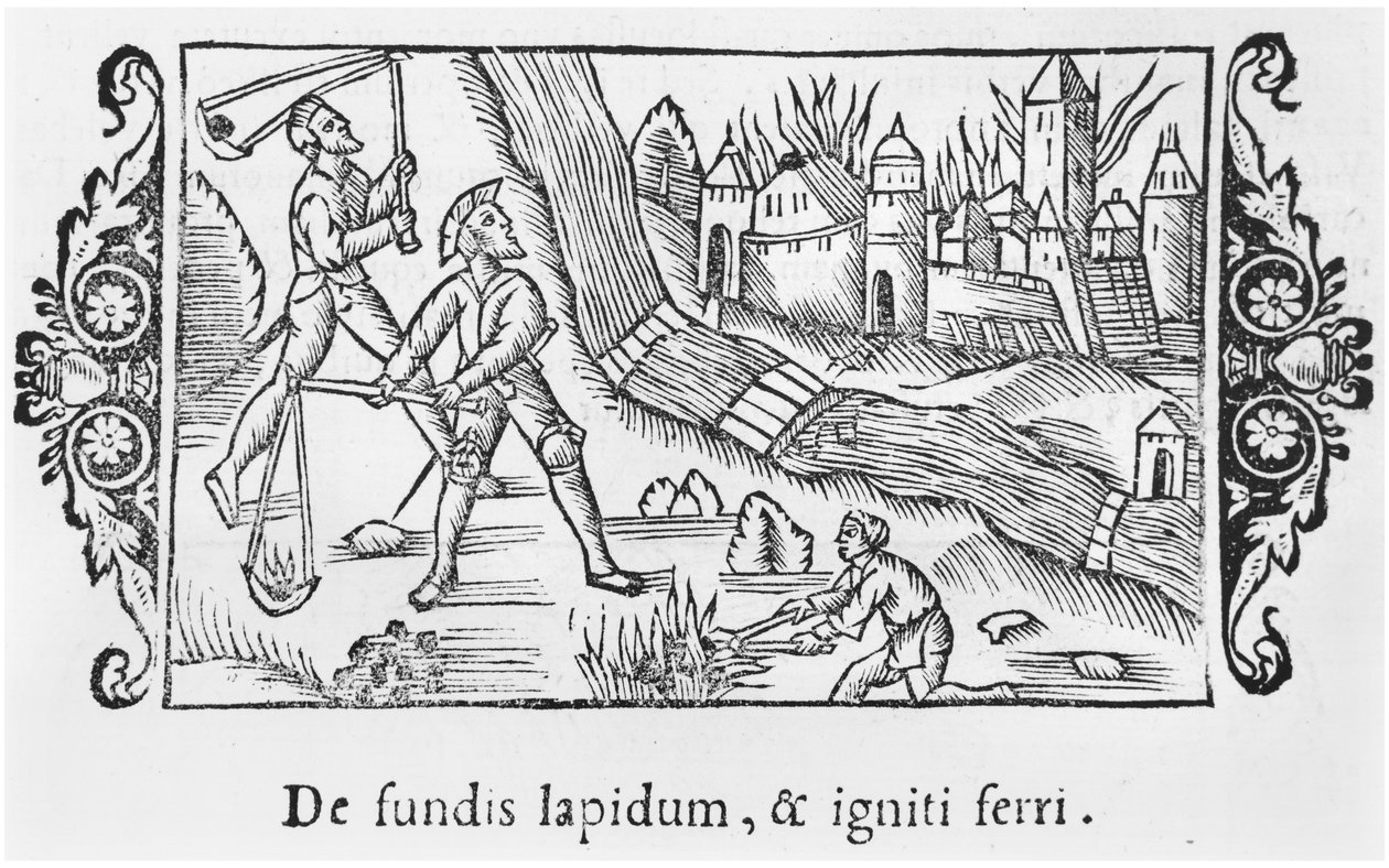 Dobytí města požárem, ilustrace z knihy Historia de Gentibus Septentrionalibus od Olause Magnuse (1490-1558), vydané v Římě roku 1555. od Italian School