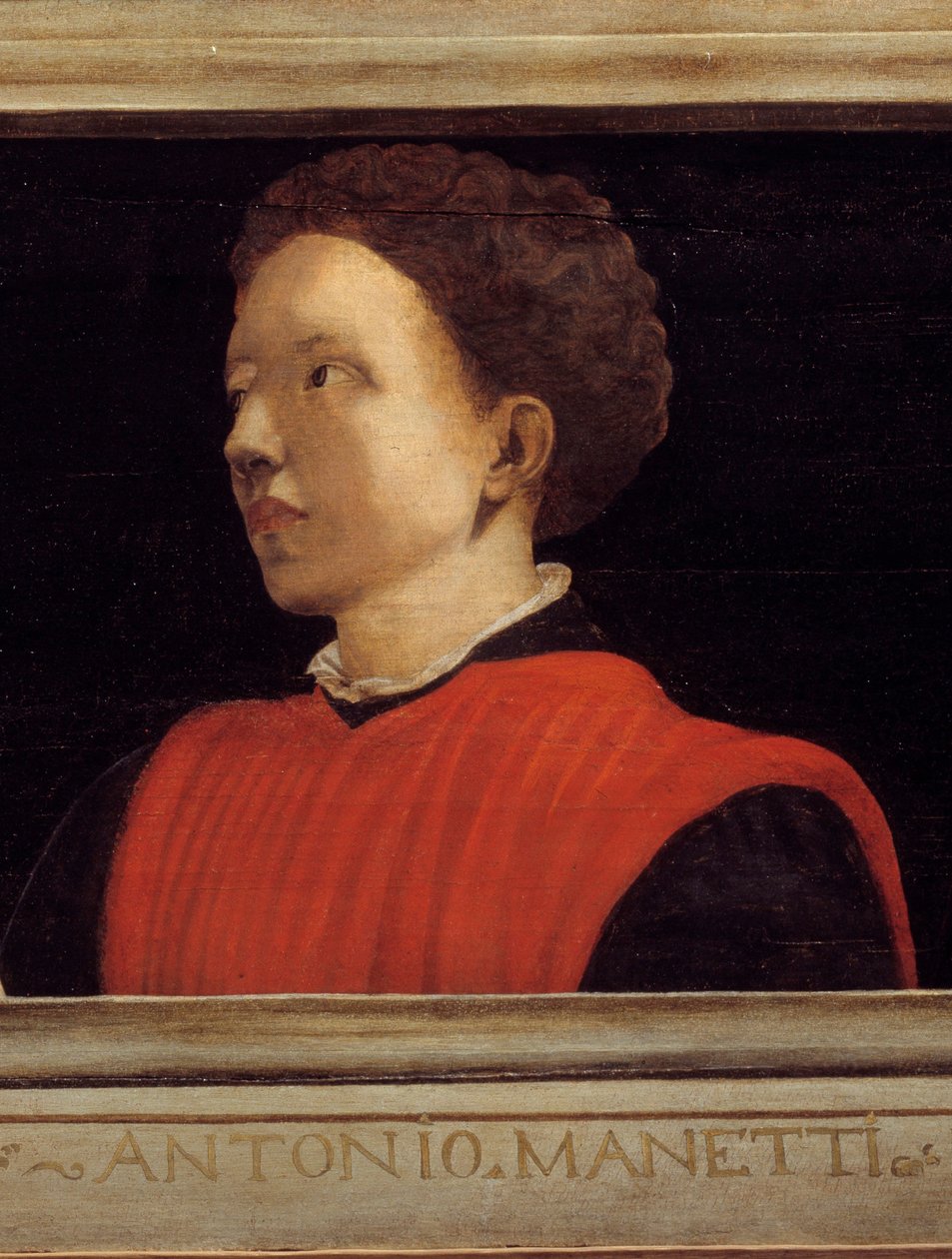 Cassone s 5 portréty mistra florentského renesančního detailu s portrétem Manetti Rutilio di Lorenzo (1571-1639). Italská škola 16. století. Níže uvedený nápis je pravděpodobně následný. Musee du Louvre, Paříž. od Italian School