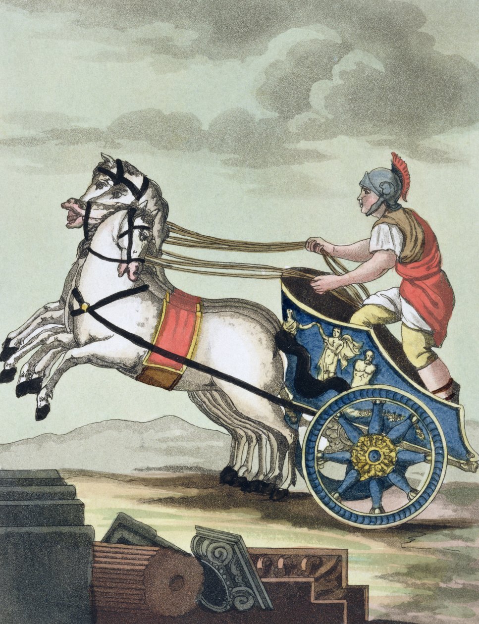 Vozataj, z knihy LAntica Roma, 1825 od Italian School