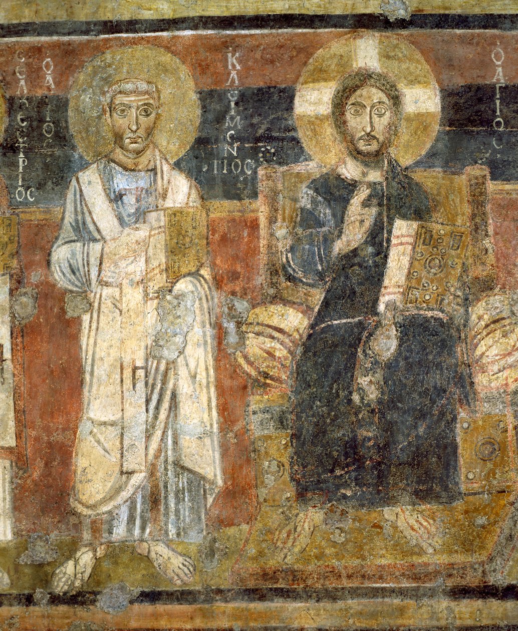 Kristus ve majestátu se svatými, Santa Maria Antiqua, Řím od Italian School