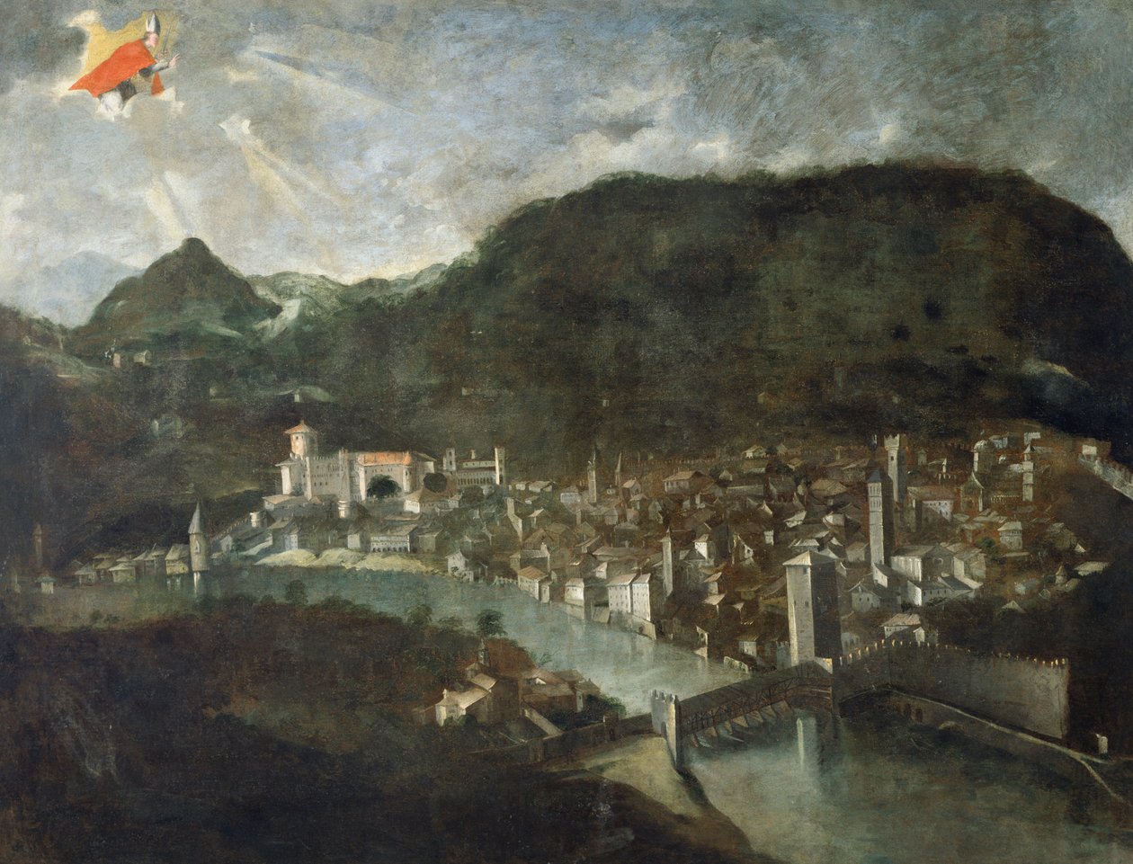 Město Trento, ex-voto z roku 1682, Itálie od Italian School