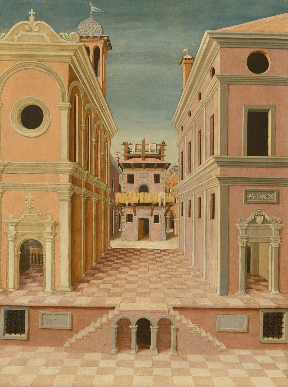 Výhled na město (malba) od Italian School