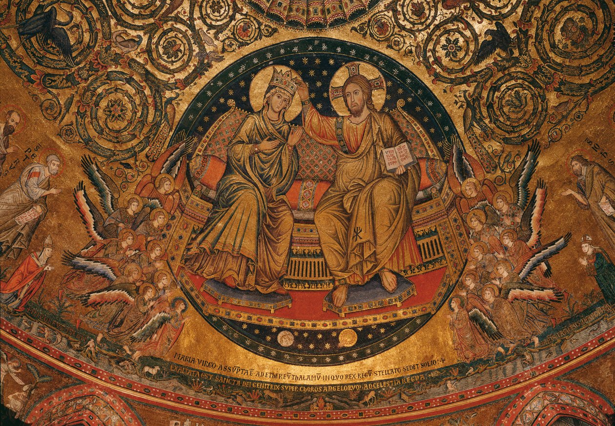 Korunovace Panny Marie, 1296 (mozaika) od Italian School