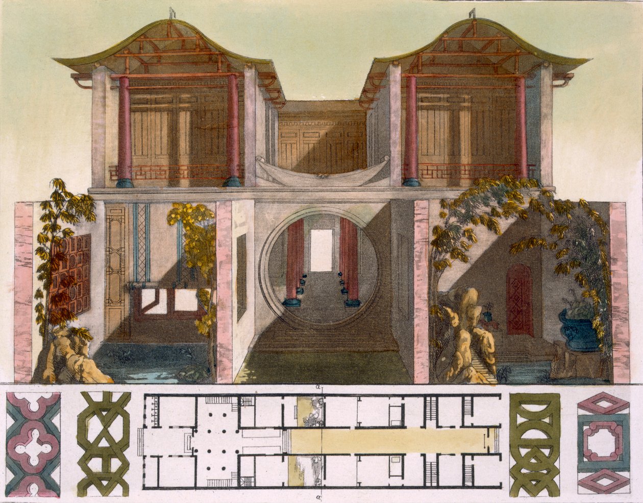 Audienční dvůr císařského paláce, Peking, cca 1820-30s od Italian School