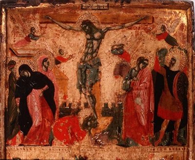 Ukřižování, horní polovina panelu (viz také 78637) (panel) od Italian School