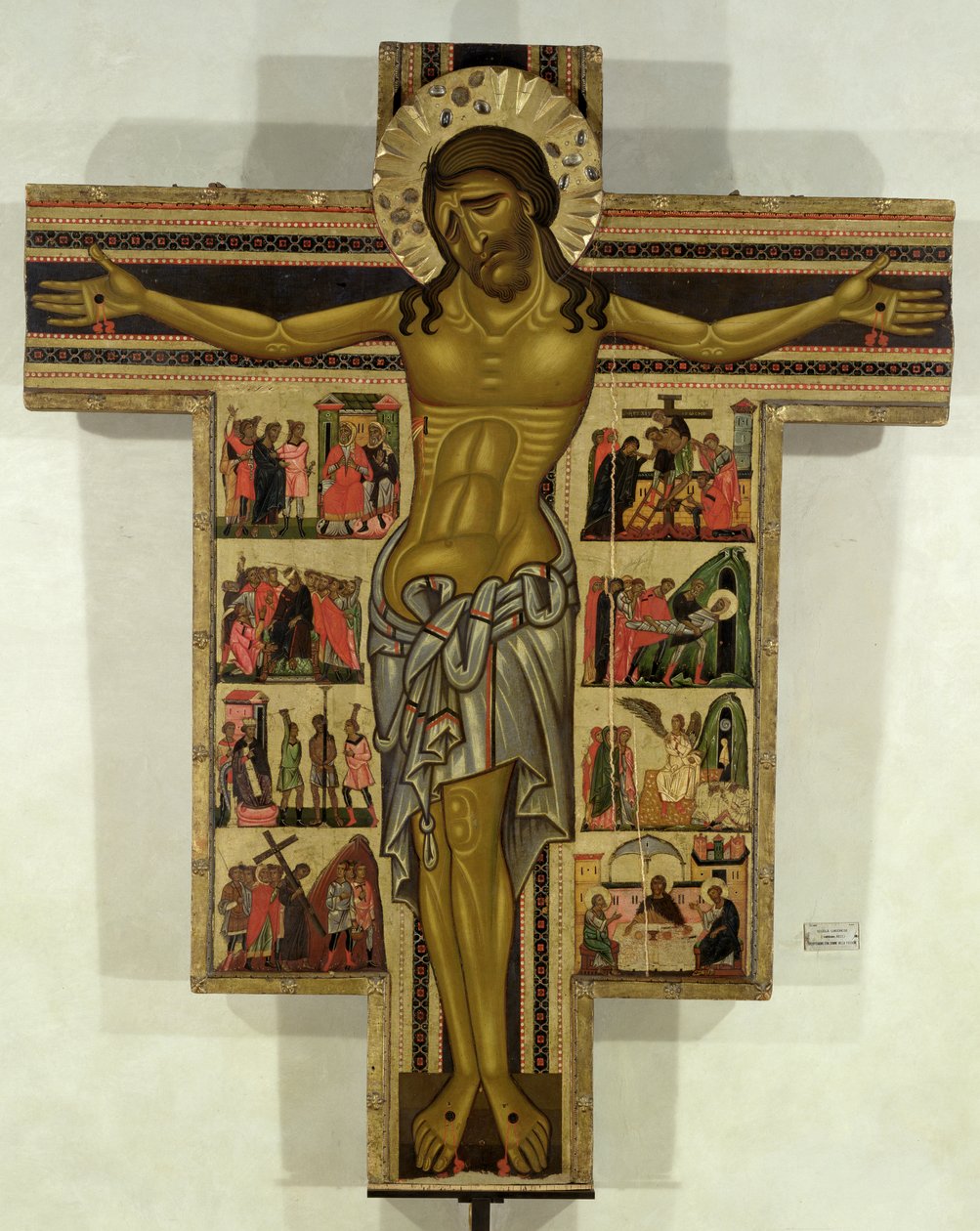 Ukřižování s příběhy o umučení, škola Lucca (tempera na panelu) od Italian School