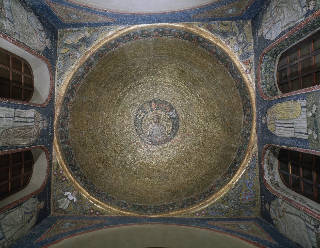 Výzdoba mozaiky kupole představující svatého Viktora Kaple San Vittore in ciel d