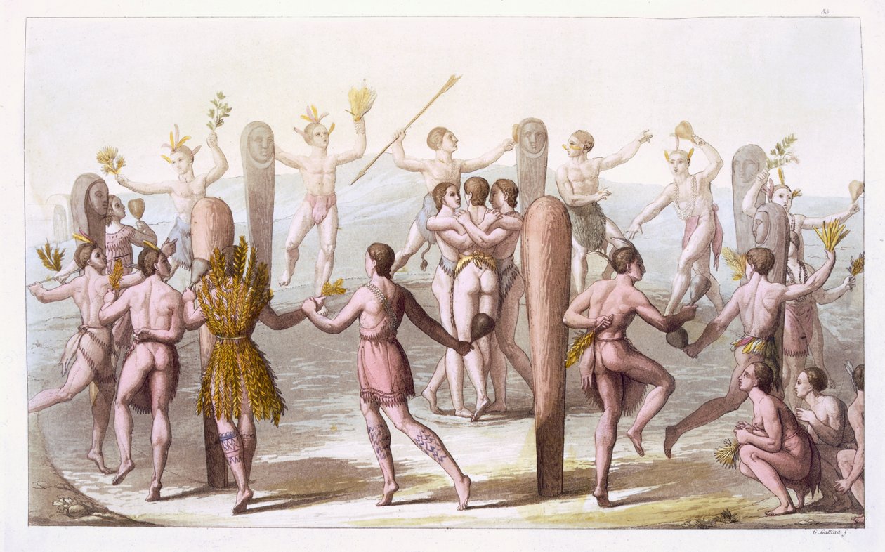 Tance původních obyvatel Virginie, kolem roku 1820 od Italian School